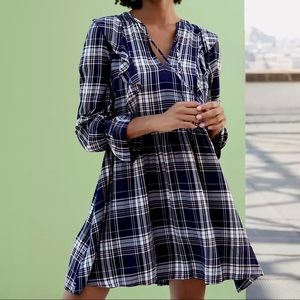 Ann Taylor Loft Plaid Ruffle Dress (NWOT)